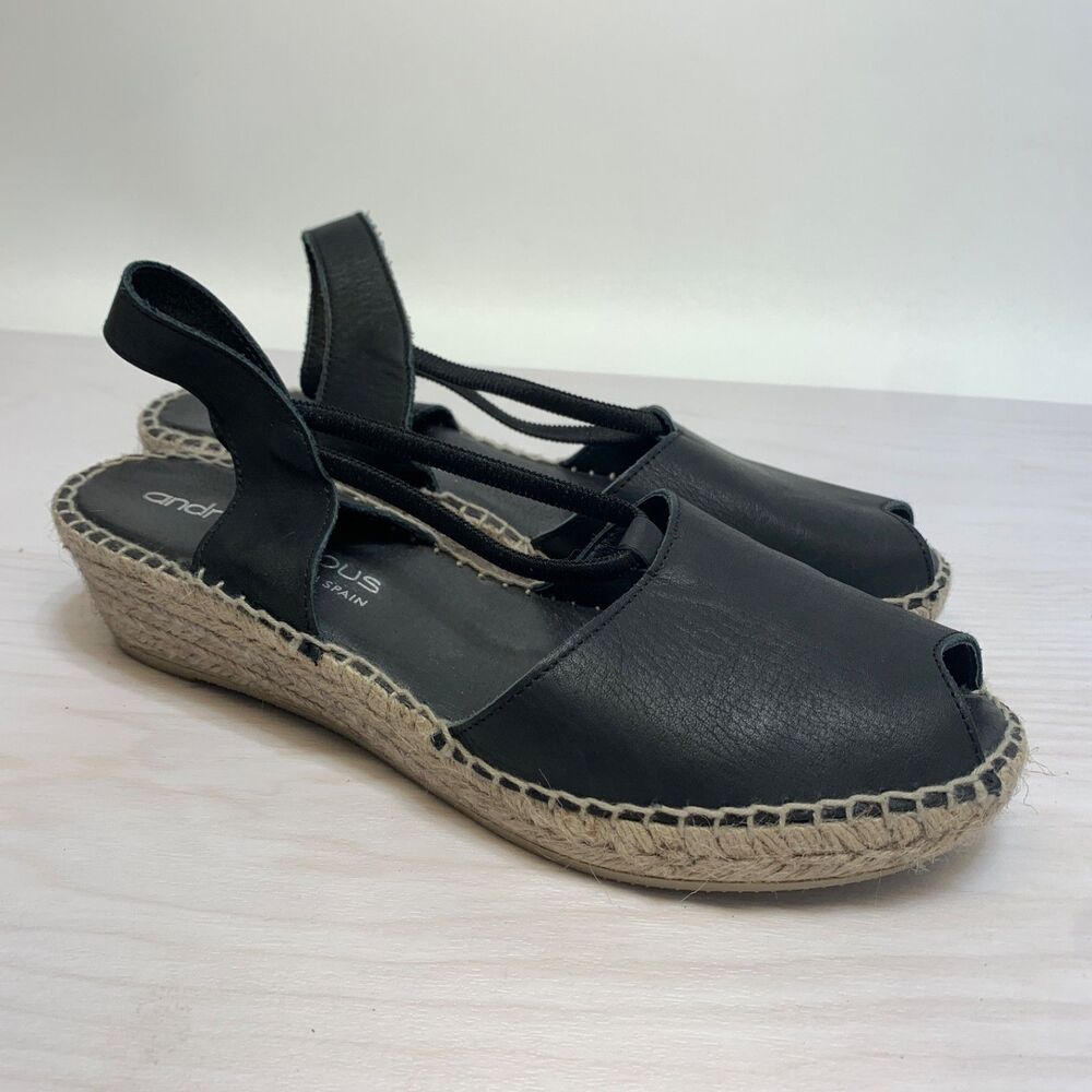 Andre Assous Womens Dainty Black Espadrilles Shoes Size 11